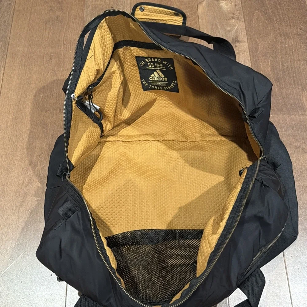 Adidas Black Nylon Gym Duffle Travel Bag 21x10
